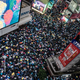 Pro-democracy protesters take part in a rally as they march on August 18, 2019 in Hong Kong.